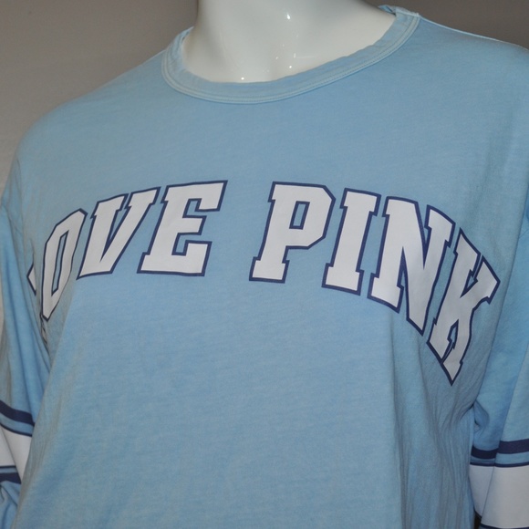 VS PINK Logo Tee Shirt Oversize Peek-A-Boo Back XS - Picture 4 of 5